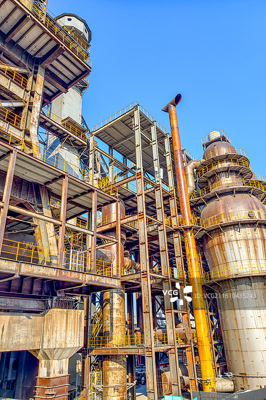 炼钢厂遗留下的工业机械 赛博朋克风格的炼钢设备 大运河杭钢公园图片素材