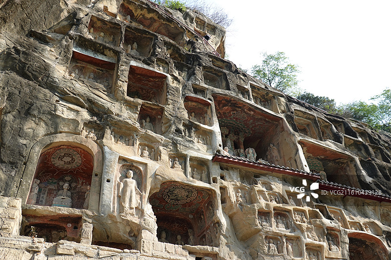 四川省广元市广元千佛崖摩崖造像千佛崖石窟图片素材