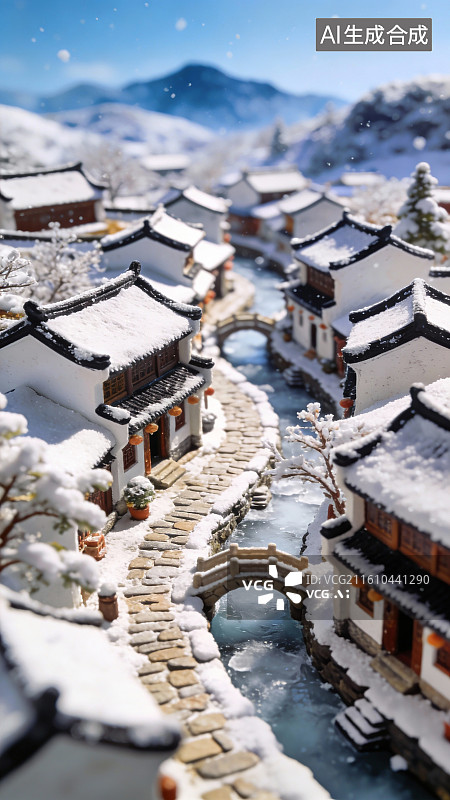 【AI数字艺术】竖版冬至节气海报底图17图片素材