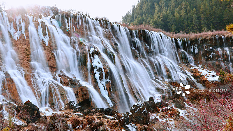 九寨沟瀑布图片素材