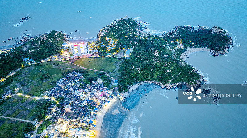 广东省台山市沙咀村下塘湾和那琴半岛图片素材