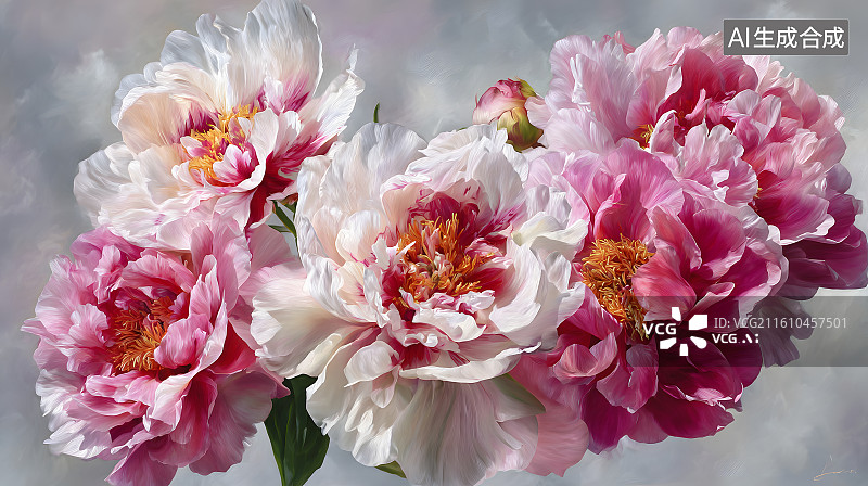 【AI数字艺术】横版油画笔触风高美感花卉壁纸2图片素材