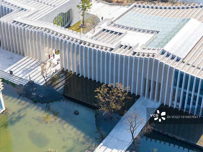 安徽省宣城市泾县宣纸文化园博物馆建筑航拍风光图片素材