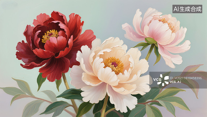 【AI数字艺术】横版油画笔触风高美感花卉壁纸5图片素材