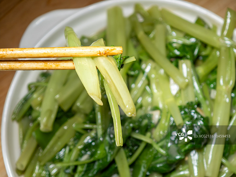 广式椒丝腐乳炒通菜特写图片素材