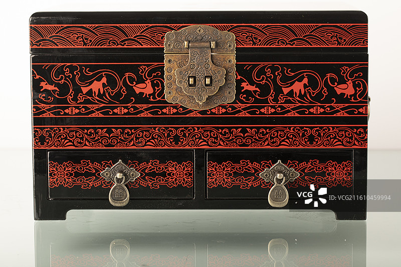 山西平遥特产手工艺推光漆器首饰盒图片素材