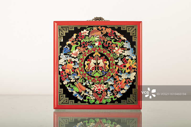 山西平遥特产手工艺推光漆器首饰盒图片素材