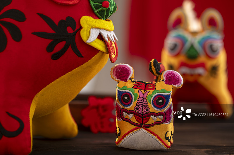 山西非遗民俗文化黎侯虎布艺玩偶图片素材