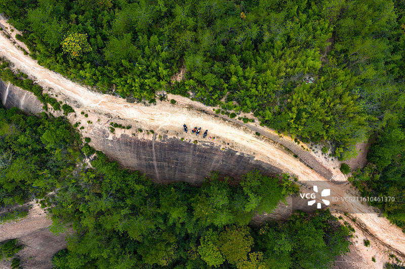 航拍湖南岳阳平江县石牛寨丹霞地貌图片素材
