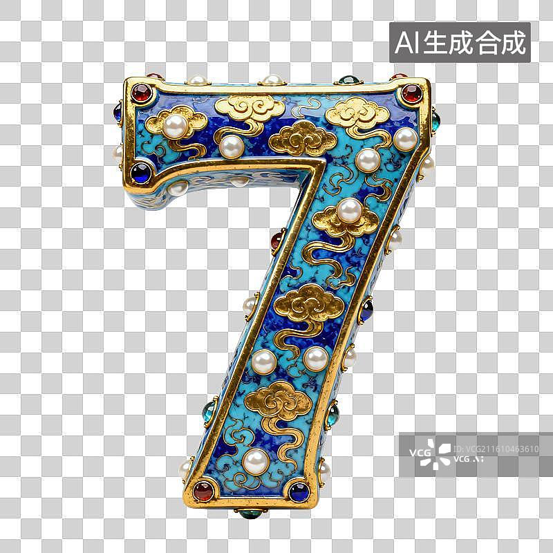 【AI数字艺术】3D景泰蓝云纹数字图片素材