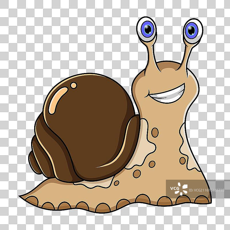 卡通蜗牛，白色背景上孤立图片素材