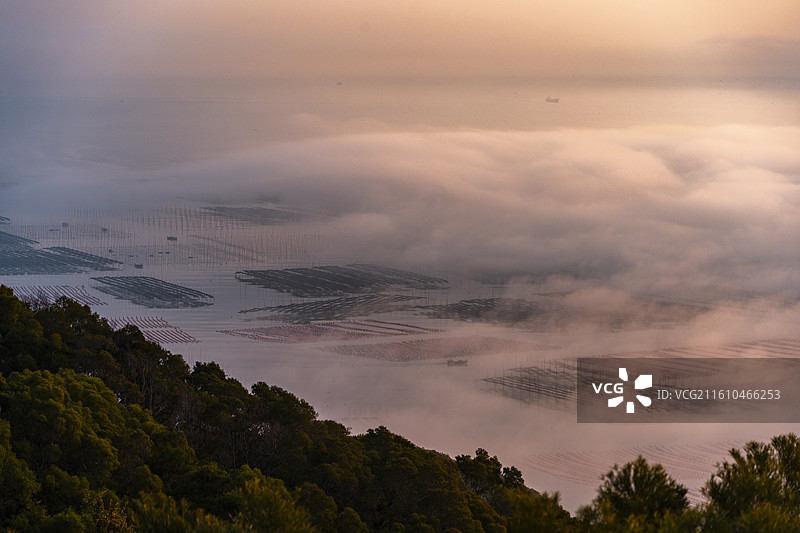 福建霞浦花竹日出图片素材