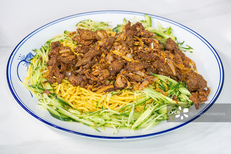 新疆特色美食 黄面烤肉 特写 文旅图片素材