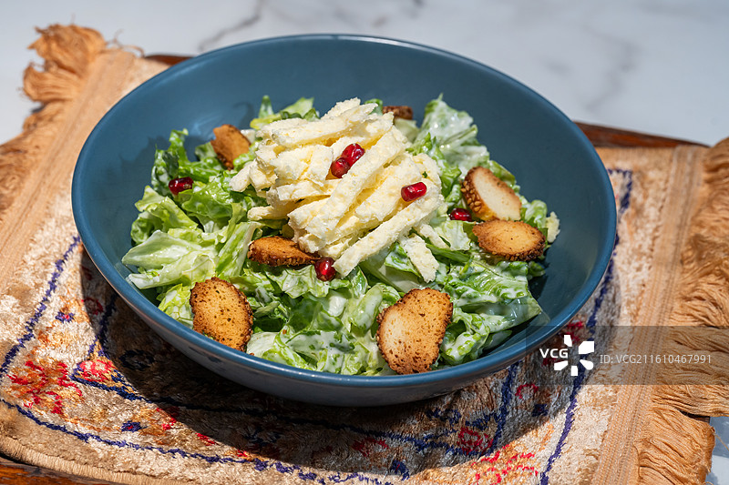 新疆特色 美食 奶皮子 沙拉 凯撒沙拉 石榴图片素材