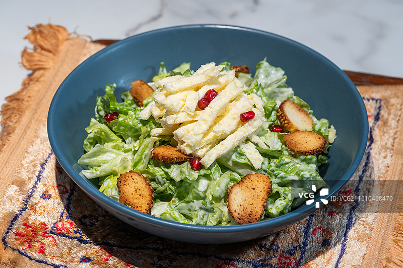 新疆特色 美食 奶皮子 沙拉 凯撒沙拉 石榴图片素材
