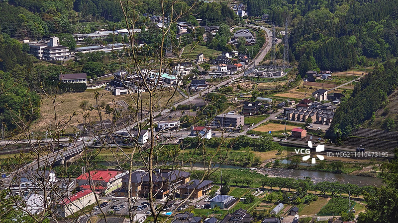 日本兵库县竹田遗迹是建于 1443 年左右的山城，别名虎卧城，因常现云海被称为 “天空之城”图片素材
