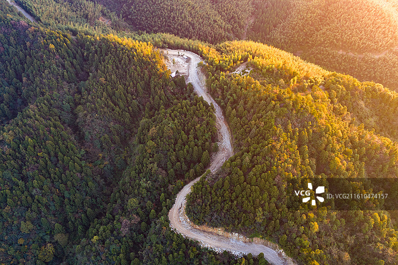 航拍湖南衡阳南岳雷钵峰日落风光图片素材