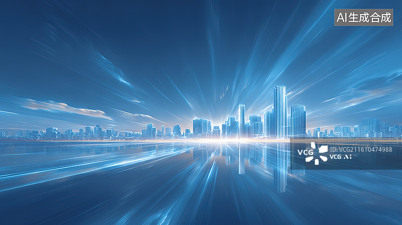 【AI数字艺术】未来城市夜景光效图片素材