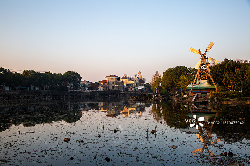 江苏省常州市金坛区南洲公园风光图片素材