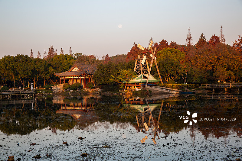 江苏省常州市金坛区南洲公园风光图片素材