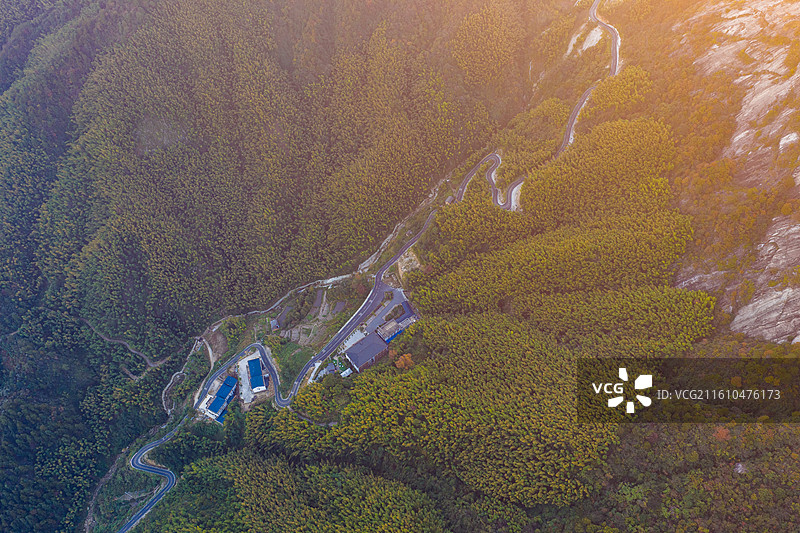 航拍湖南衡阳南岳雷钵峰日落风光图片素材