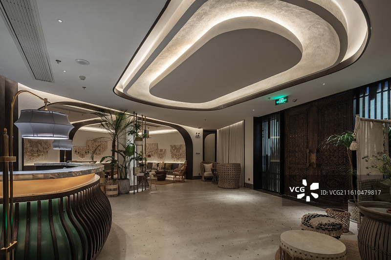 足疗会所接待大厅与前台空间图片素材