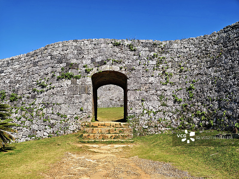日本冲绳县读谷村，世界文化遗产座喜味城迹图片素材