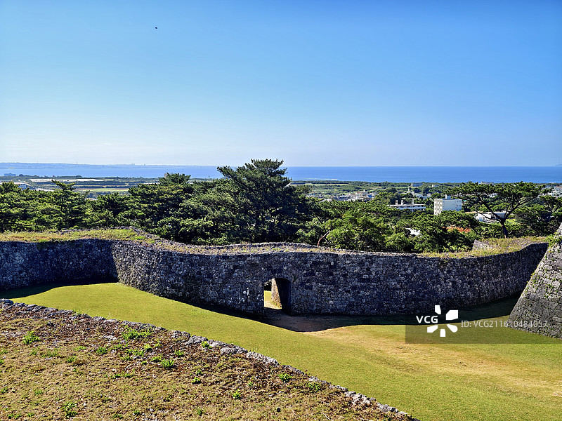 日本冲绳县读谷村，世界文化遗产座喜味城迹图片素材
