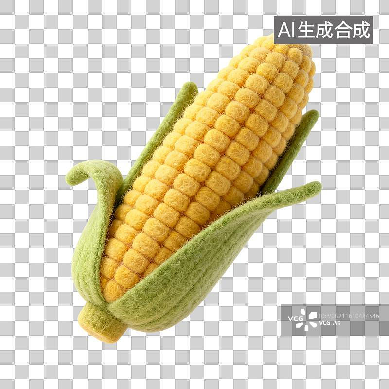 【AI数字艺术】手工毛毡玉米棒图片素材
