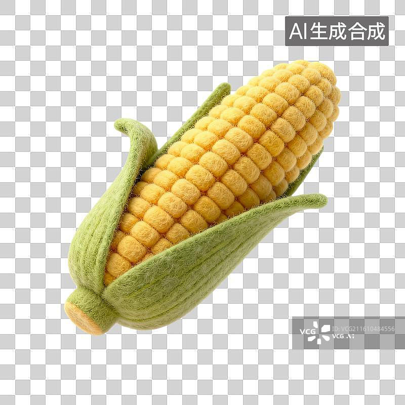 【AI数字艺术】手工毛毡玉米棒图片素材
