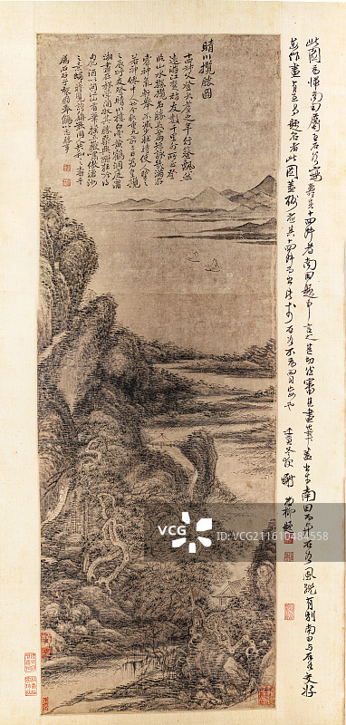 无锡博物院藏清王翚晴川揽胜图轴图片素材