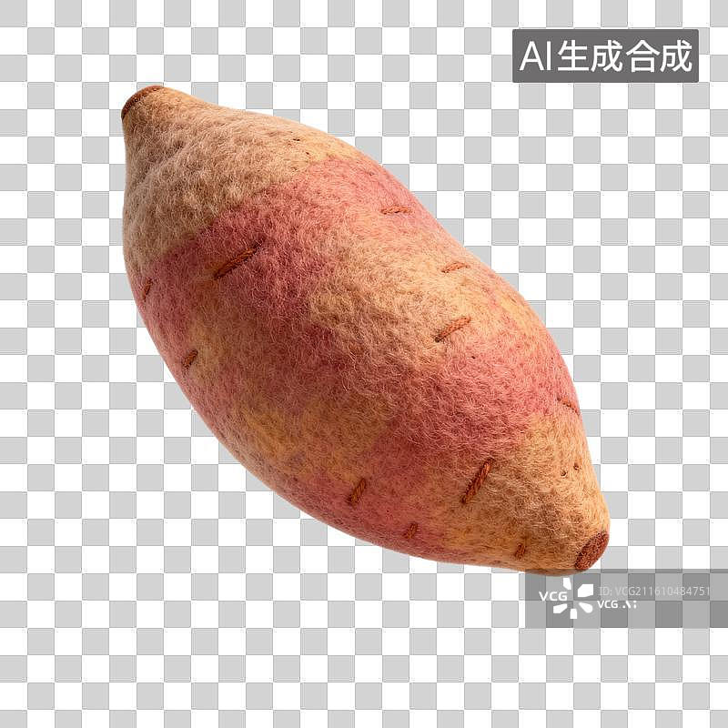 【AI数字艺术】毛毡质感的红薯特写图片素材