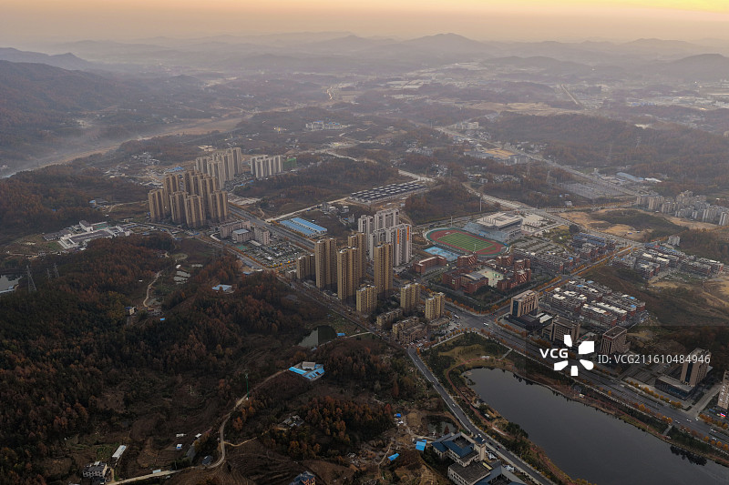 航拍湖北省黄冈市罗田县风光图片素材