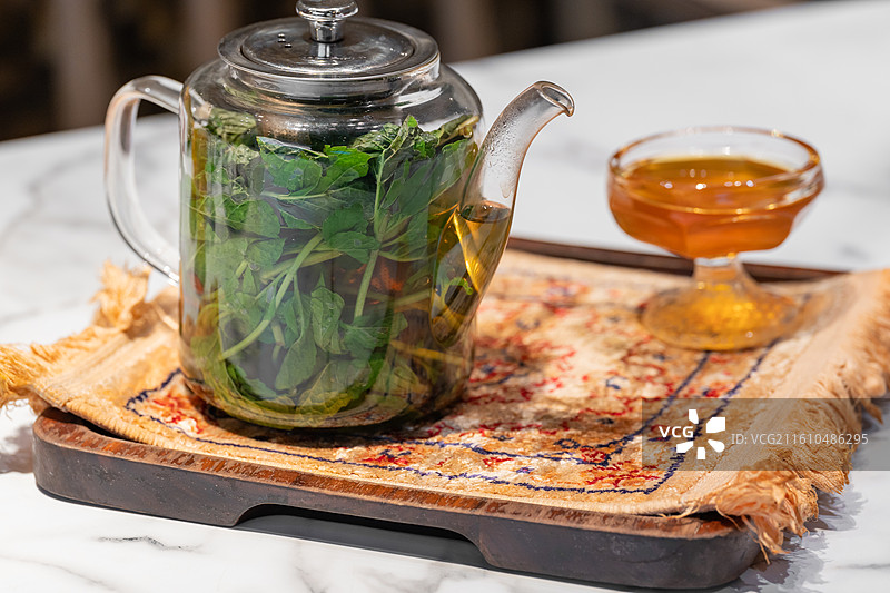 新疆 薄荷茶 蜂蜜 茶歇 特色 摩洛哥 文化 中亚图片素材