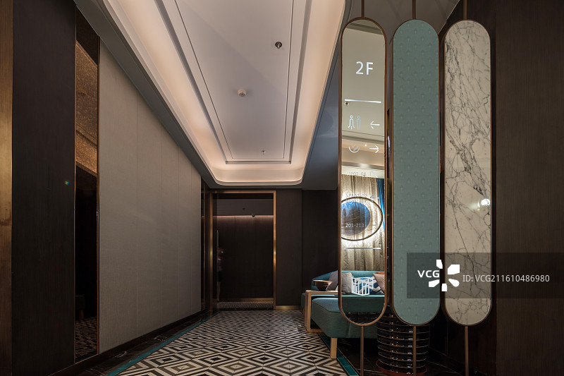 足浴会所室内过道与楼层导视空间图片素材