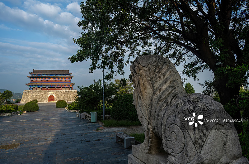 陕西省渭南市潼关县渭河、黄河交汇处的关隘潼关古城景观图片素材