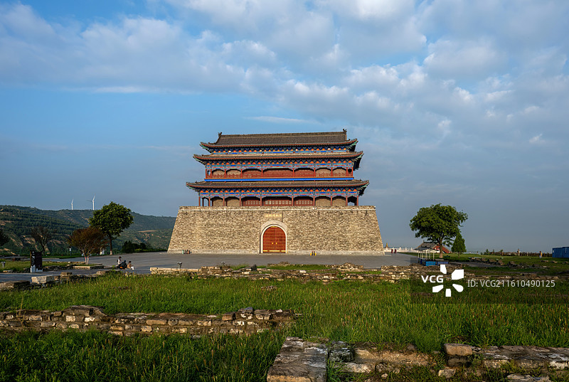 陕西省渭南市潼关县渭河、黄河交汇处的关隘潼关古城景观图片素材