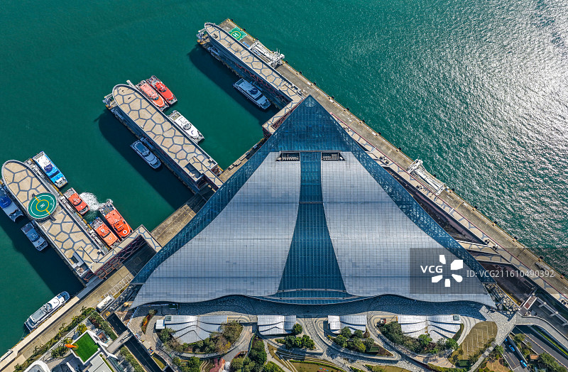 深圳市南山蛇口集装箱码头太子湾邮轮母港K11航拍图片素材