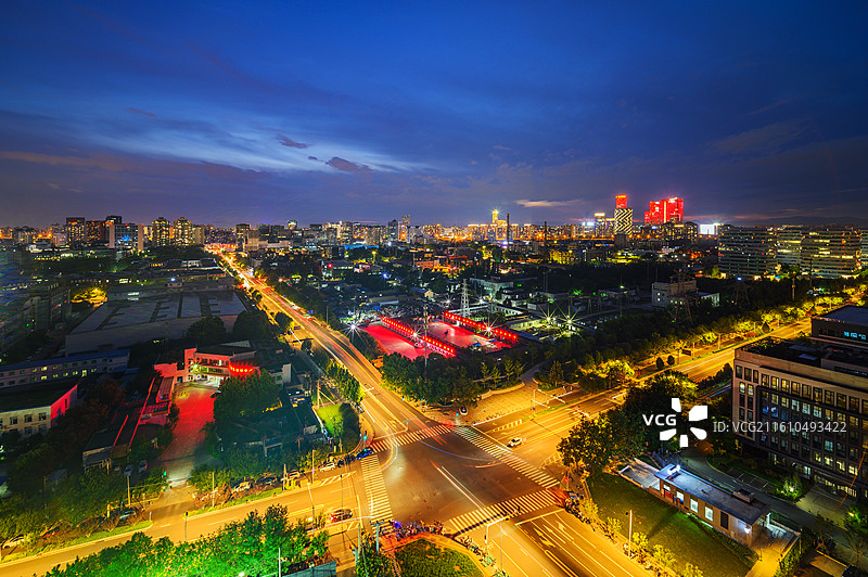 北京朝阳区酒仙桥望京城市夜景全景图片素材