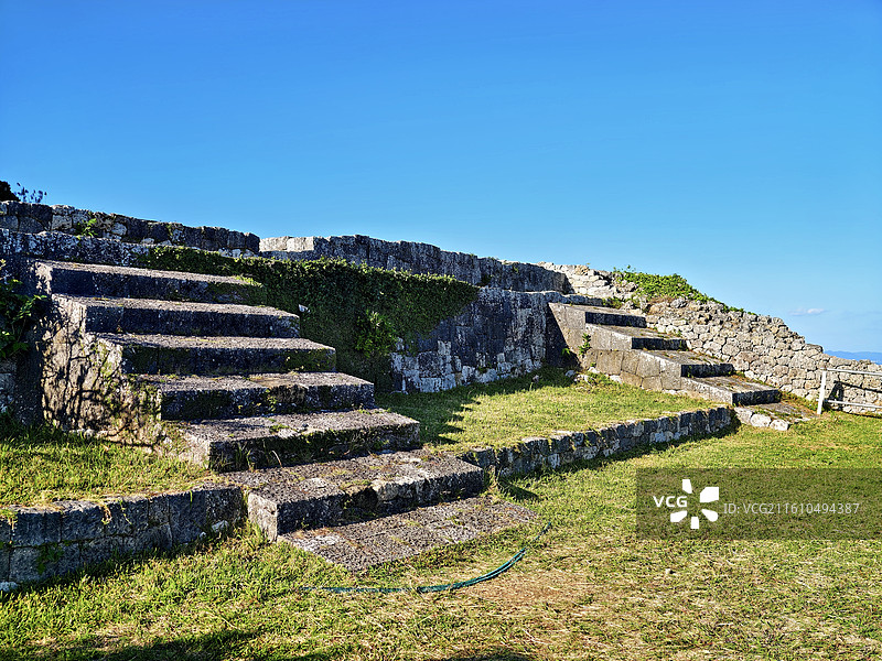 日本冲绳县宇流麻市，世界文化遗产胜连城迹图片素材