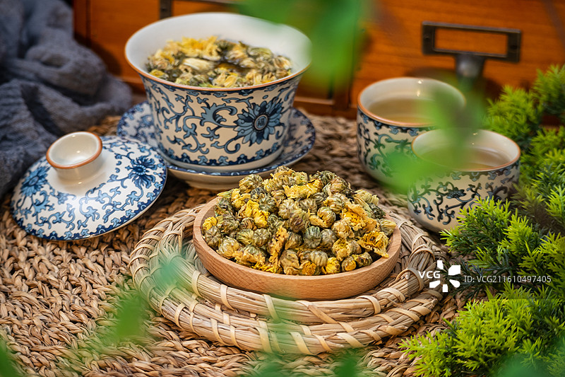 东方传统中式饮品胎菊菊花养生茶图片素材