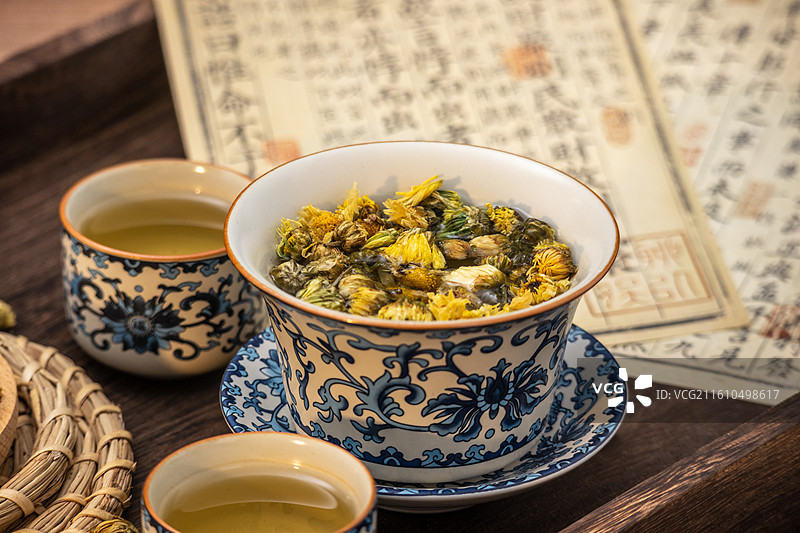 东方传统中式饮品胎菊菊花养生茶图片素材