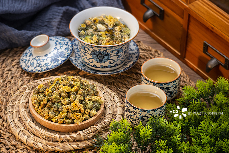 东方传统中式饮品胎菊菊花养生茶图片素材