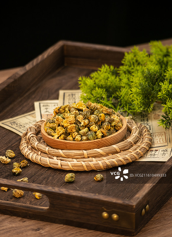 东方传统中式药食同源中药材胎菊菊花图片素材