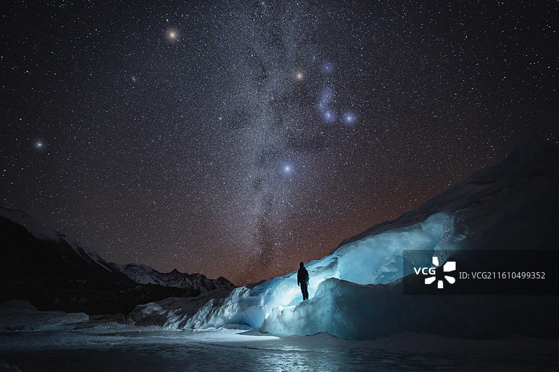 来古冰川银河图片素材