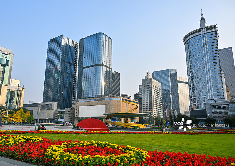 四川省成都市青羊区天府广场图片素材