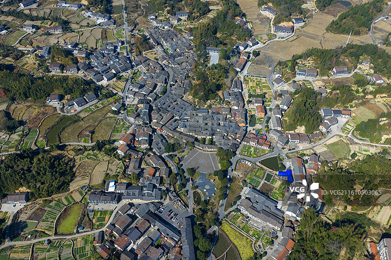 航拍湖南岳阳张谷英村图片素材