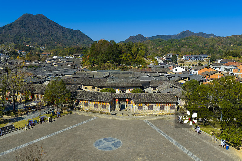 航拍湖南岳阳张谷英村图片素材