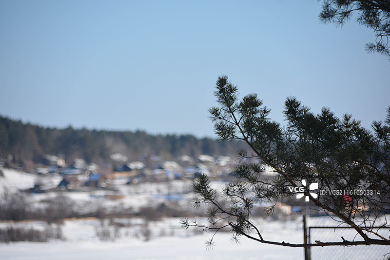 漠河北极村黑龙江边境俄罗斯乡村伊格纳希诺图片素材
