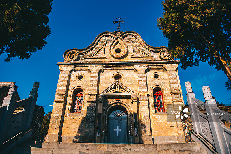 晋城市泽州县大箕玫瑰圣母教堂图片素材